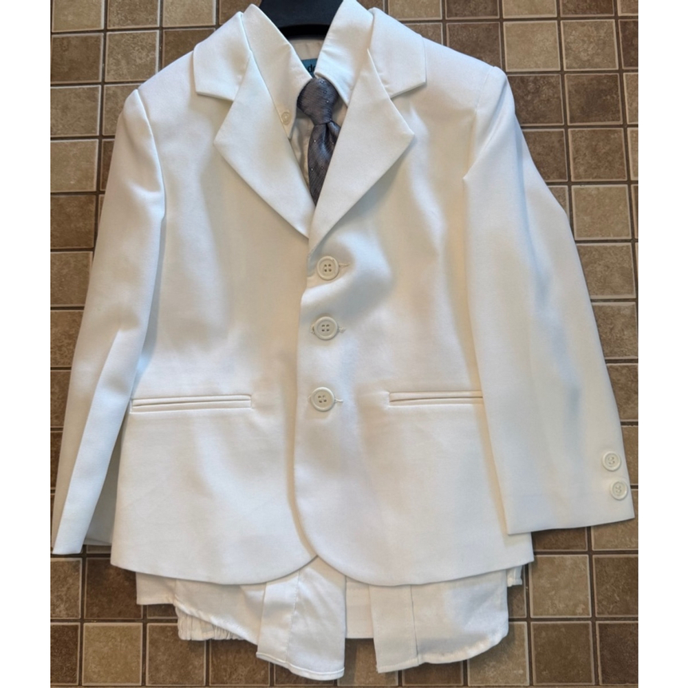 Boys Green Dog Suit White Size 5
